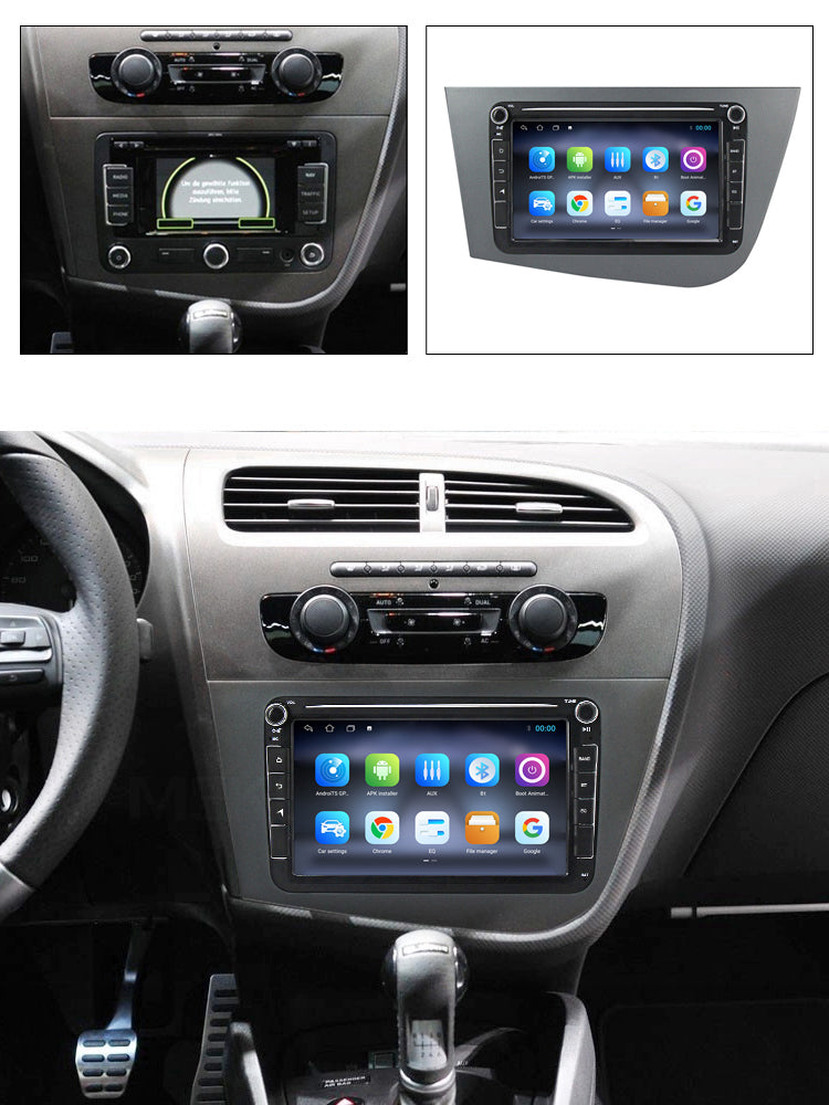 Podofo Autoradio 2G+64G per Seat Leon 2 MK2 2005-2012, touchscreen da 9 pollici, Android 13.0 con Carplay Senza fili, Android Auto, DSP/BT/GPS/Specchio retrovisore/FM/RDS/USB Podofo Autoradio 2G+64G per Seat Leon 2 MK2 2005-2012, touchscreen da 9 pollici, Android 13.0 con Carplay Senza fili, Android Auto, DSP/BT/GPS/Specchio retrovisore/FM/RDS/USB