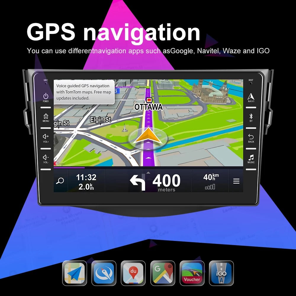 Toyota RAV4 Reprodutor de rádio 2Din Android 9.1 Auto Radio para 2007-2012 GPS Wifi BT FM
